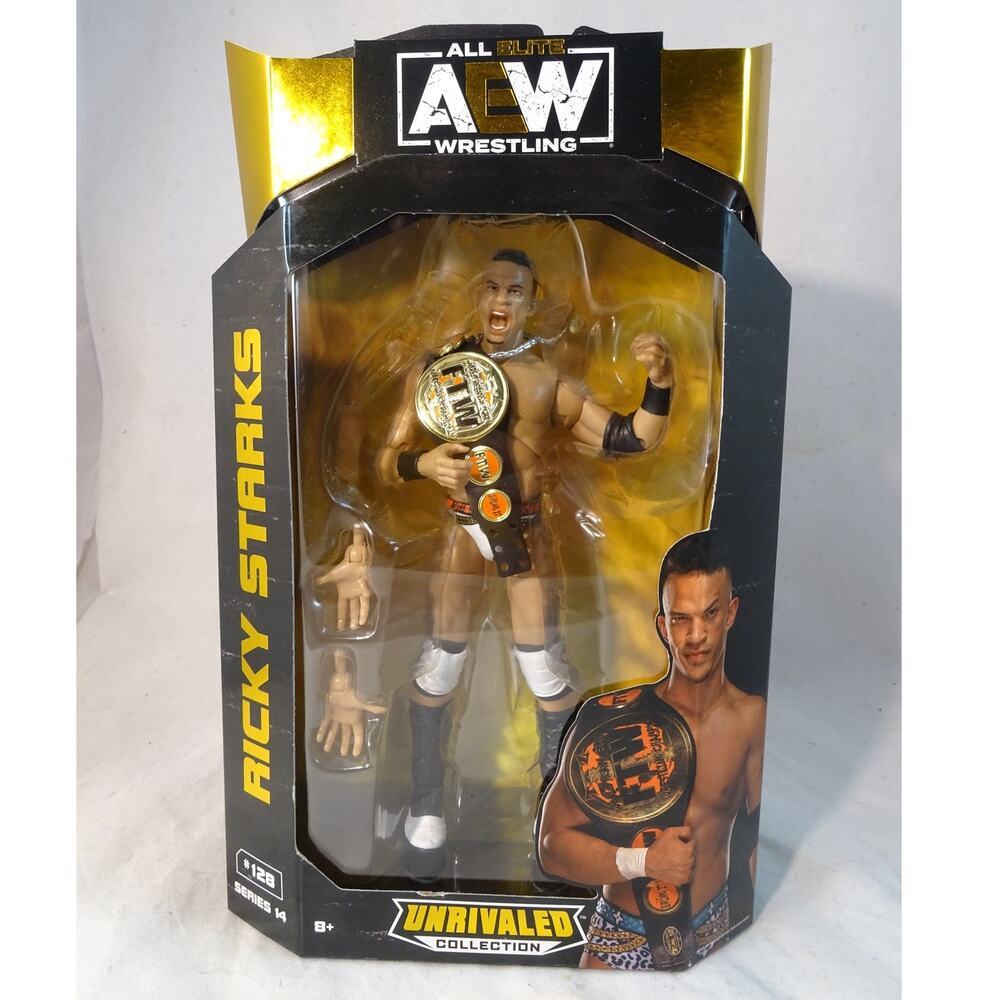 AEW Unrivaled 14 Ricky Starks FTW Championship Belt Figure #128 NEW Jazwares